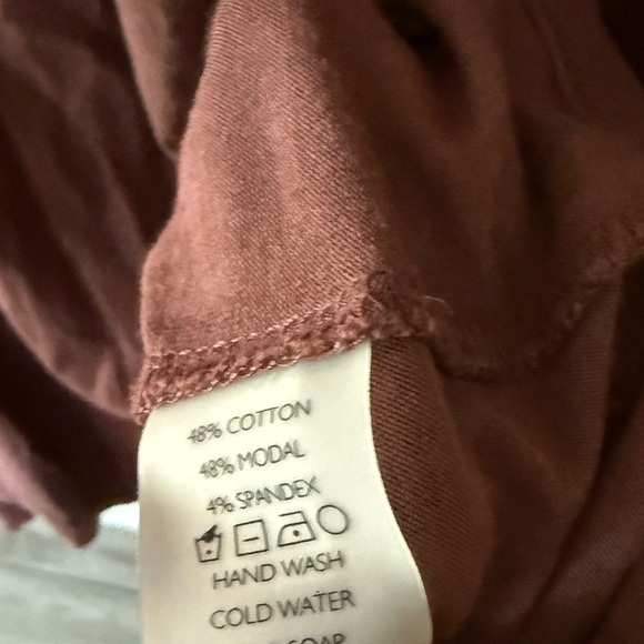 Peruvian Connection|Women's Burgundy|Brown Long Sleeve Top with layered ruffles• - Picture 7 of 10